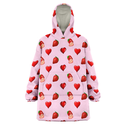 Love Strawberry Blanket Snug Hoodie