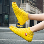 Running shoes - flying woven knitted casual sneakers - EVA sole