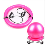 Yoga ball fixed base ring with resistance band
