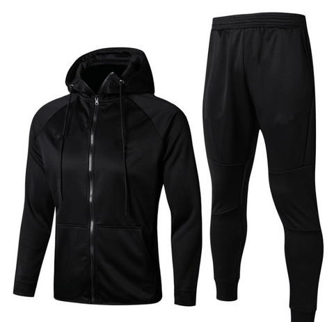 Winter warm black polyester hoodie sportswear for man