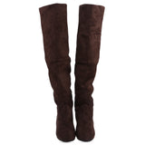 Round Toe Knee Length Boots for Woman