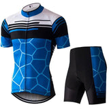 Blue Cycling Jersey Short Set