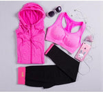 Yoga clothing three-piece women's sports fitness cardigan