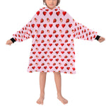 Love Strawberry Blanket Hoodie for Kids