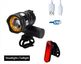 USB Highlight Mountain bike headlights with taillights