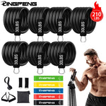 Resistance exercise bands set of natural Rubber Fitness Training Belt Multi level Home Gym Equipment