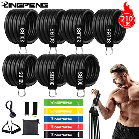 Resistance exercise bands set of natural Rubber Fitness Training Belt Multi level Home Gym Equipment
