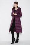 Winter fashion women's slim hooded long down coat warm jacket